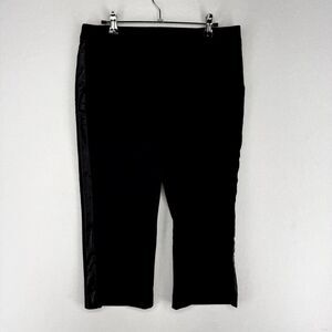 Alfani Petite Black Pants with Leather Ribbed Side‎ Womens Size 8P